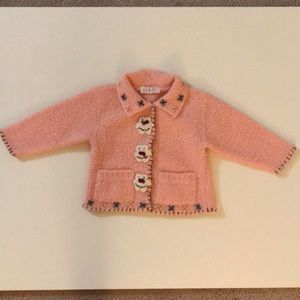 Bambino- Little girls pink snowman sweater